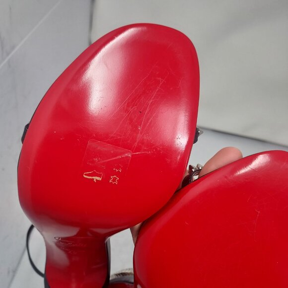 Christian Louboutin So Me Black Stud Spike Heel Sandal - Picture 7 of 12